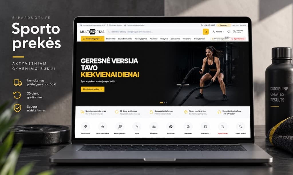 Multisportas.lt — Magento 2 sporto e. komercijos ekosistema